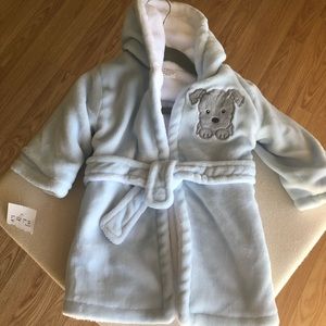 Plush Baby Boy Puppy Bath Robe